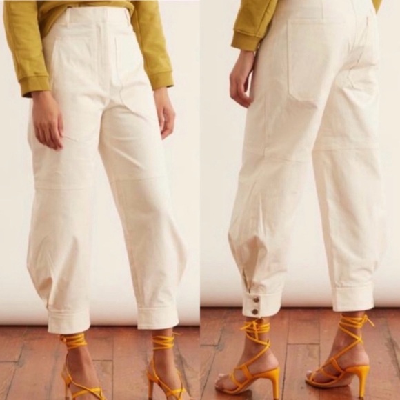 Tibi Pants - Tibi Sculpted Pant in Ivory Tone